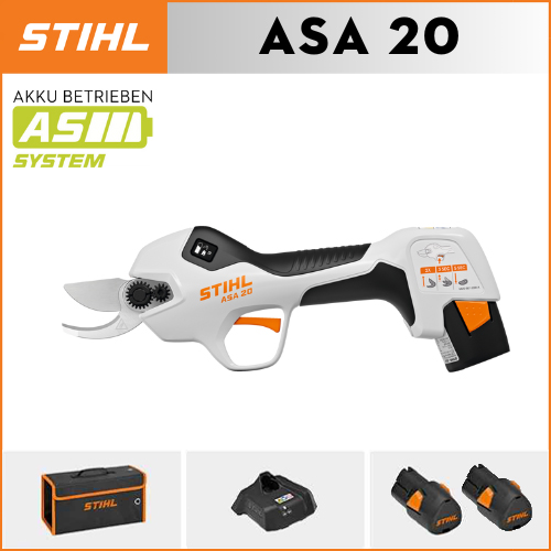 STIHL ASA20*1, batería de litio*2, caja de almacenamiento*1, cabezal de corte*1, cargador*1